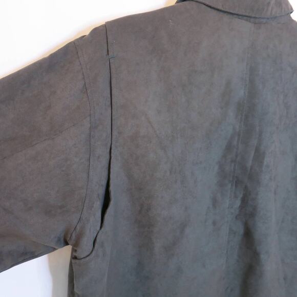 VINTAGE *NWT* KENPO Suede Jacket Size M Men Lined Zipper Hunter Green 90s Y2K - Picture 11 of 16